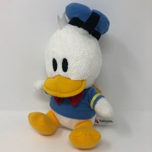 Disneyland Hong Kong Donald Duck Plush Small White Blue Hat Red Bow Tie